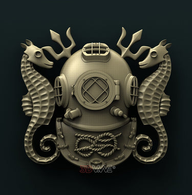 US NAVY SCUBA DIVER BADGE 3D STL 3DWave